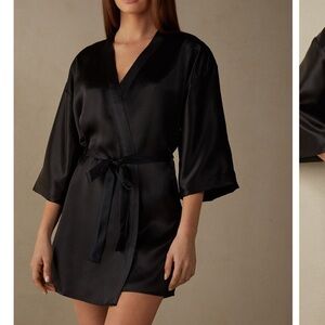 COPY - NWT Intimissimi Silk Kimono Robe - Black